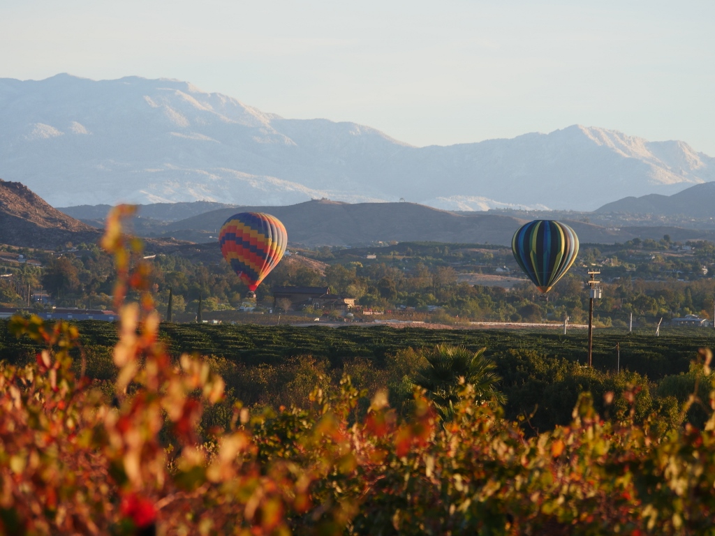 Hot air balloons over Temecula